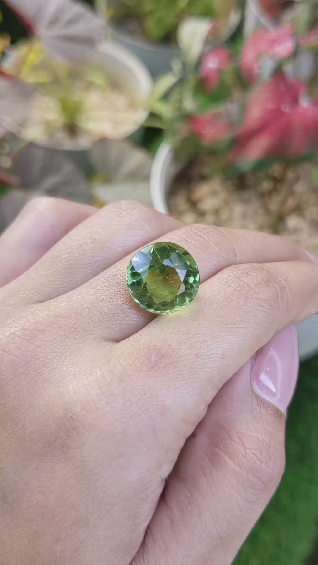 12.82 Ct. Green Prasiolite from Brazil Size Video