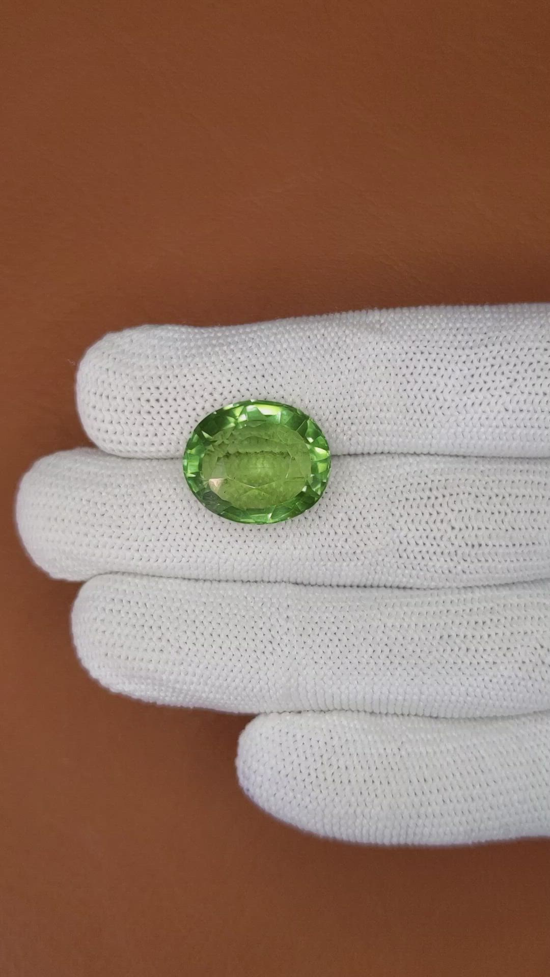 15.24 Ct. Yellowish Green Prasiolite from Brazil Size Video