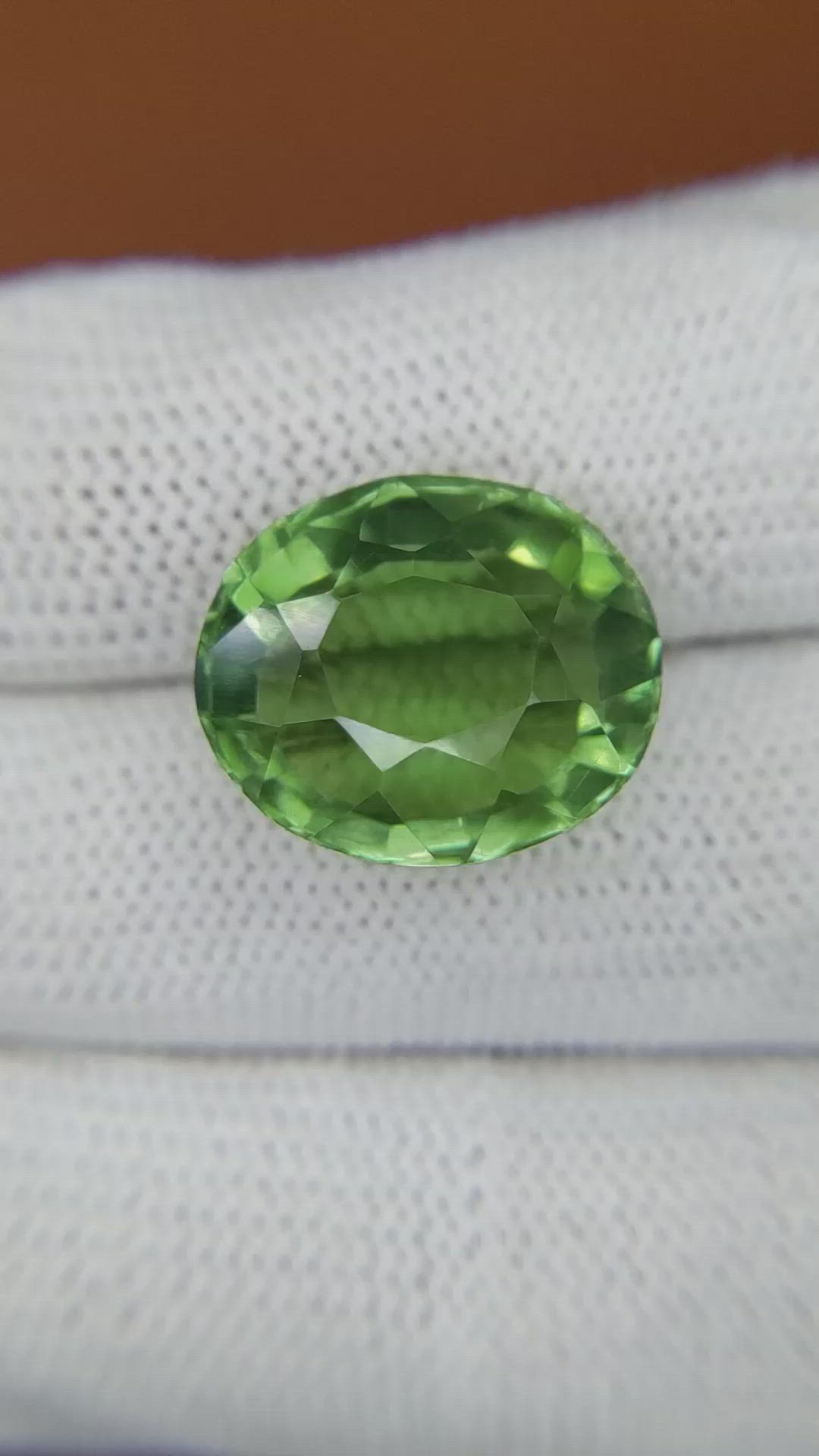15.24 Ct. Yellowish Green Prasiolite from Brazil Size Video