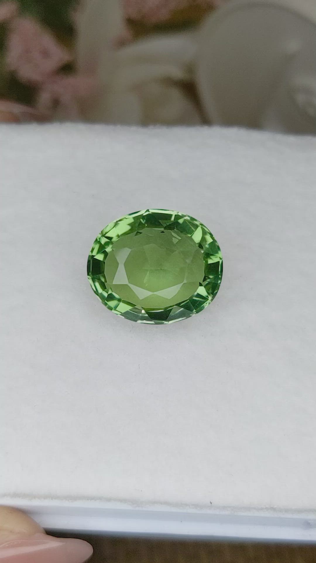 15.24 Ct. Yellowish Green Prasiolite from Brazil Size Video