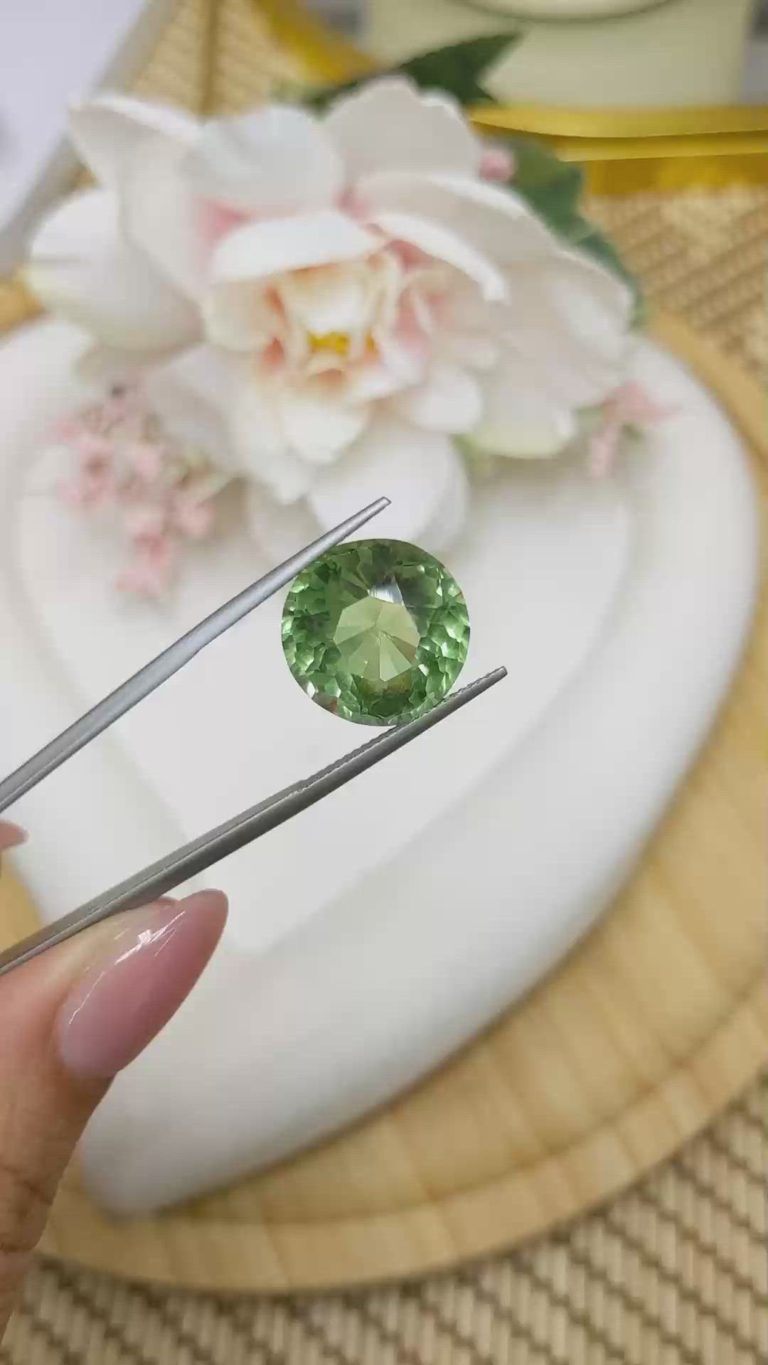 12.42 Ct. Green Prasiolite from Brazil Size Video