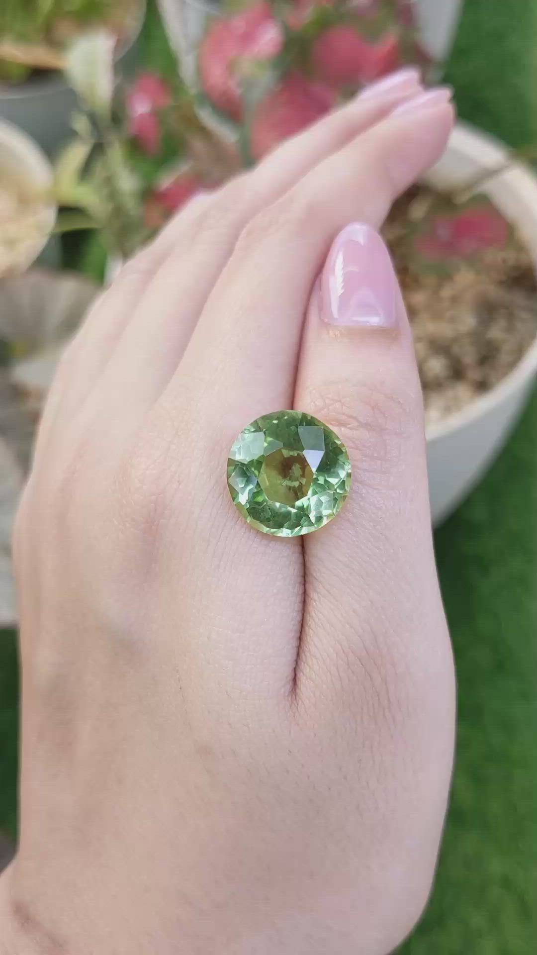 12.42 Ct. Green Prasiolite from Brazil Size Video