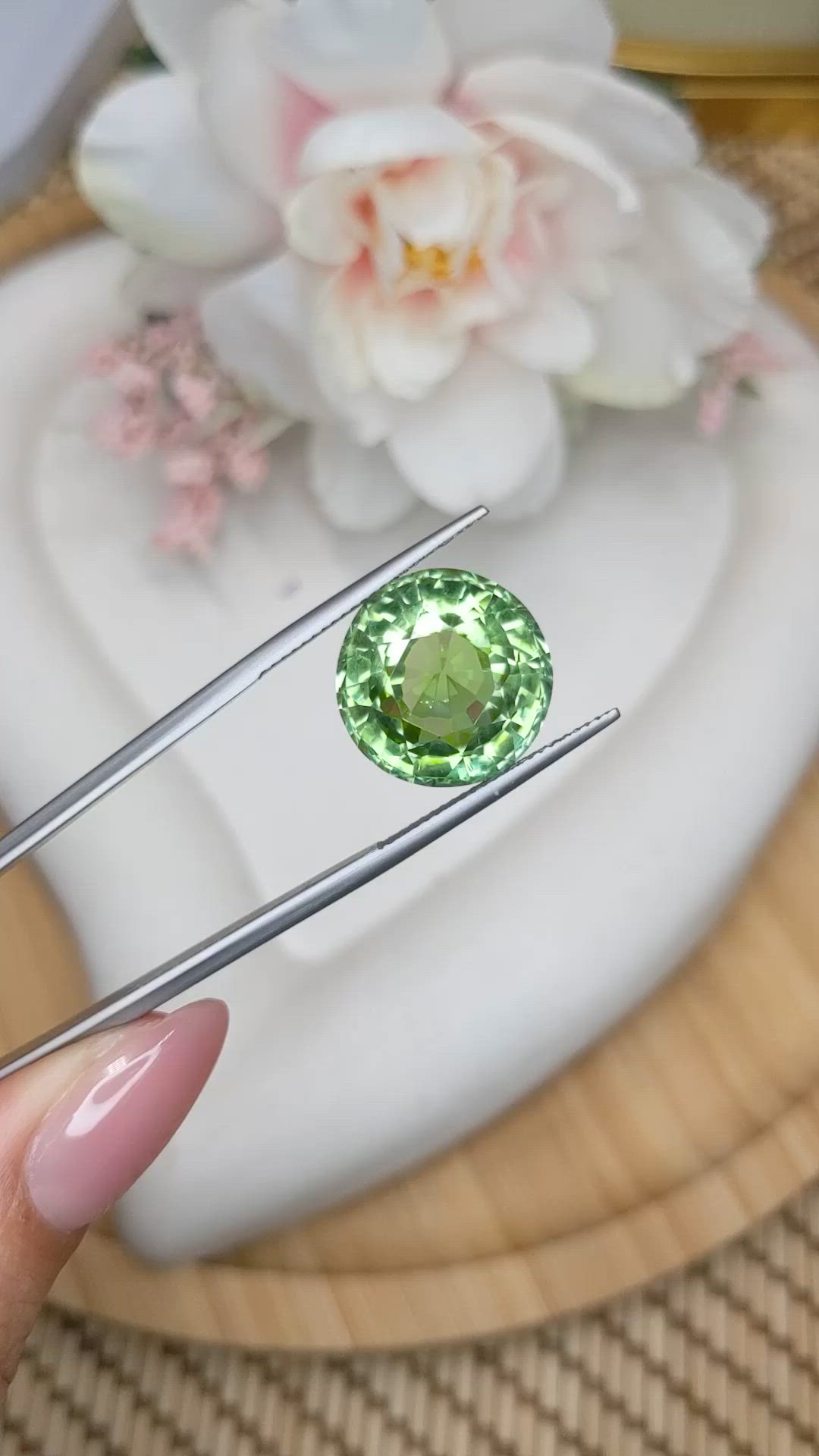 15.10 Ct. Green Prasiolite from Brazil Size Video