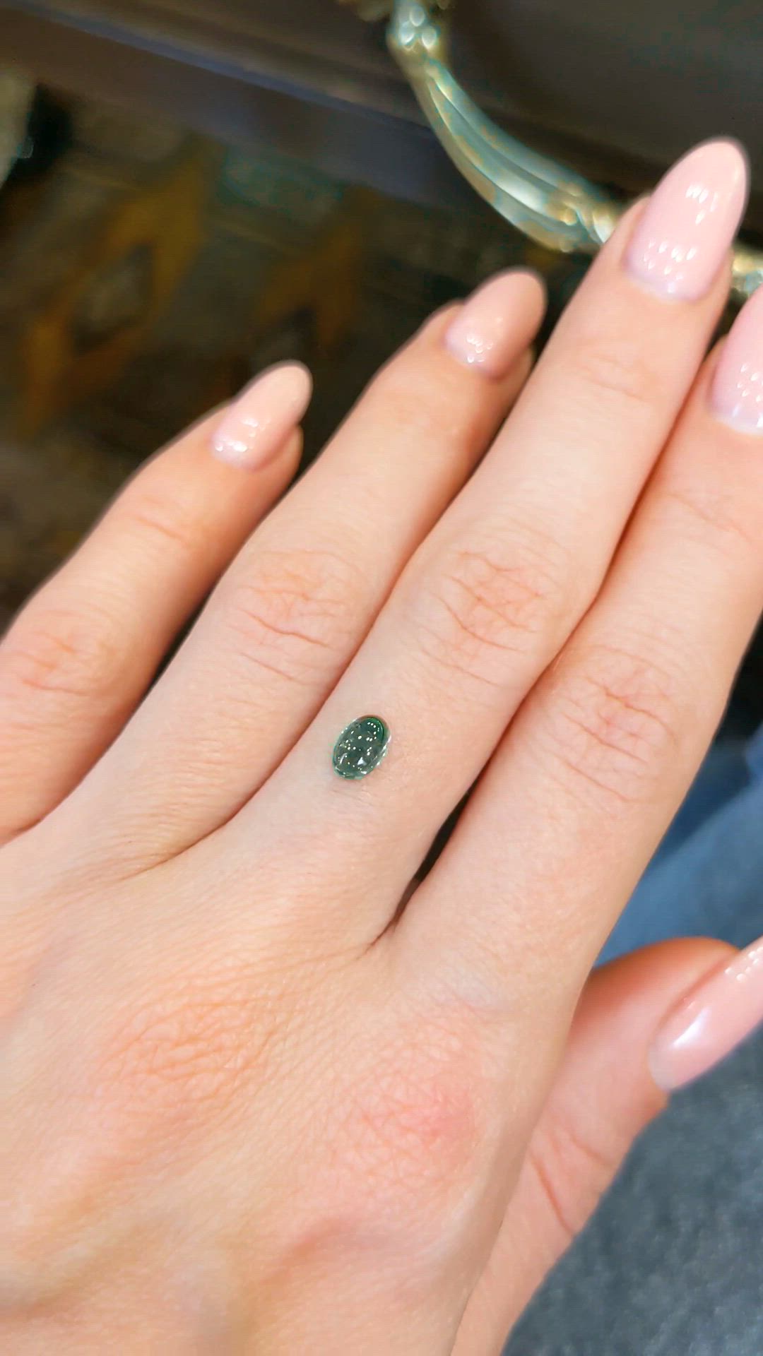 0.69 Ct. Cabochon Tourmaline from Brazil Size Video