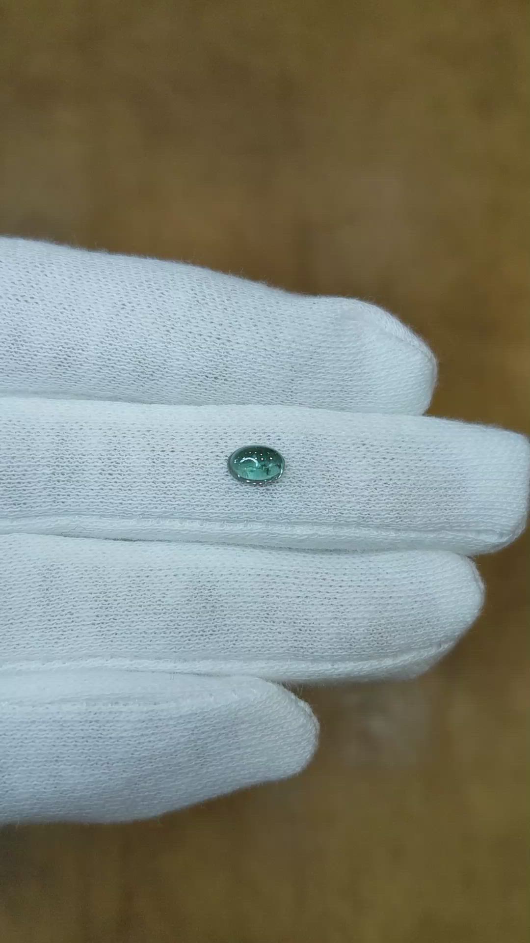 0.69 Ct. Cabochon Tourmaline from Brazil Size Video
