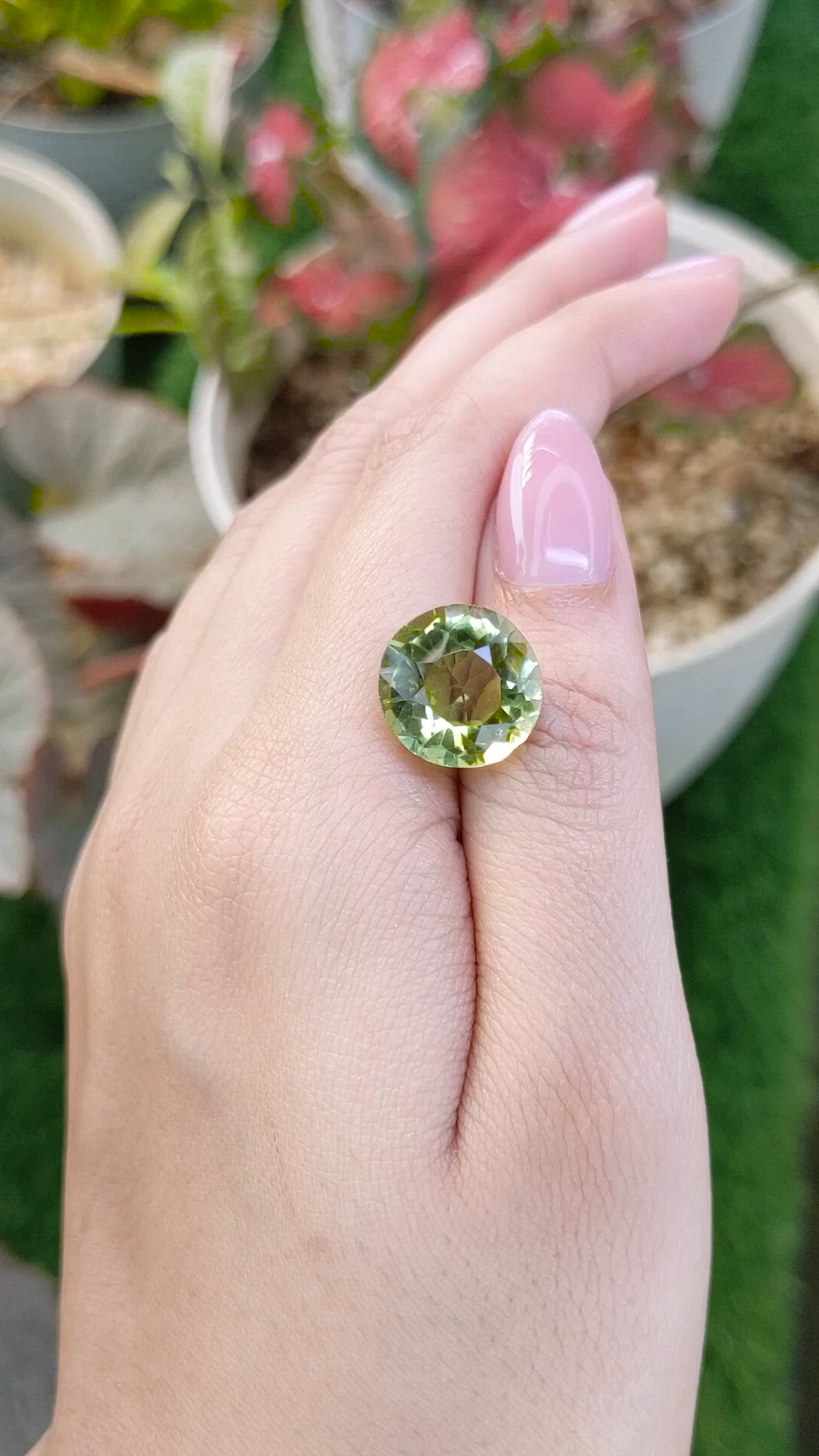 10.71 Ct. Yellowish Green Prasiolite from Brazil Size Video