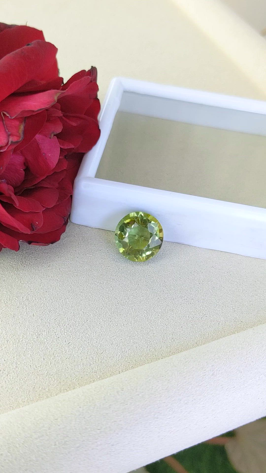 10.71 Ct. Yellowish Green Prasiolite from Brazil Size Video