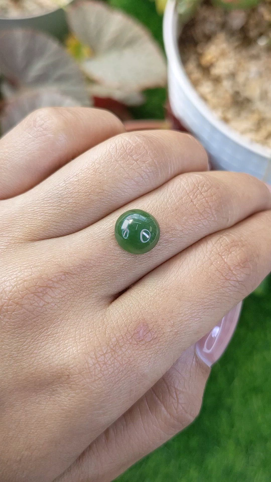3.65 Ct. Green Cabochon Jade from Burma (Myanmar) Size Video