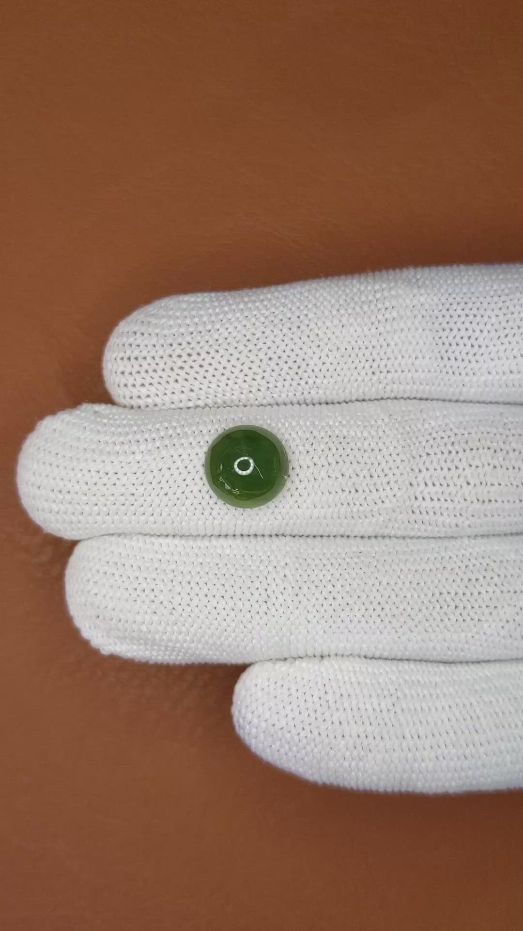 3.65 Ct. Green Cabochon Jade from Burma (Myanmar) Size Video