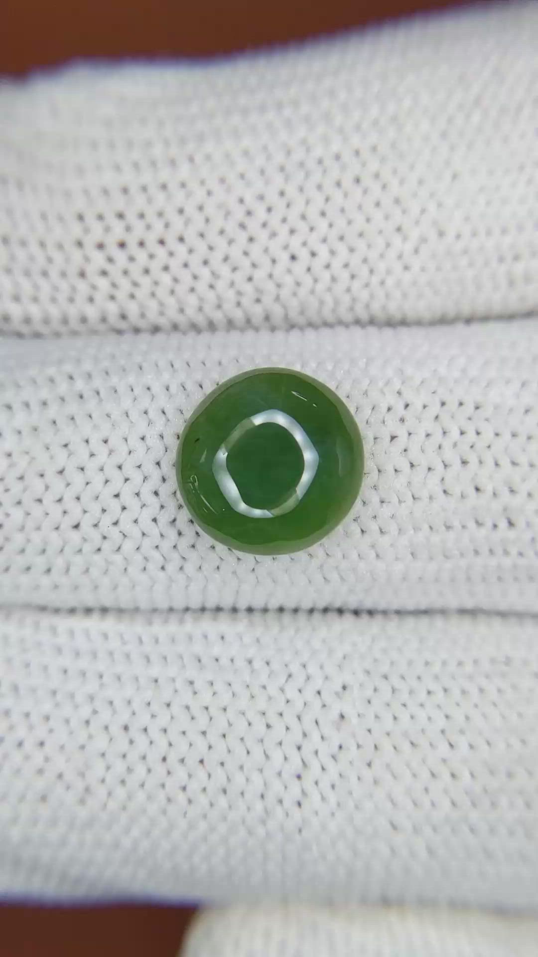 3.27 Ct. Green Cabochon Jade from Burma (Myanmar) Size Video