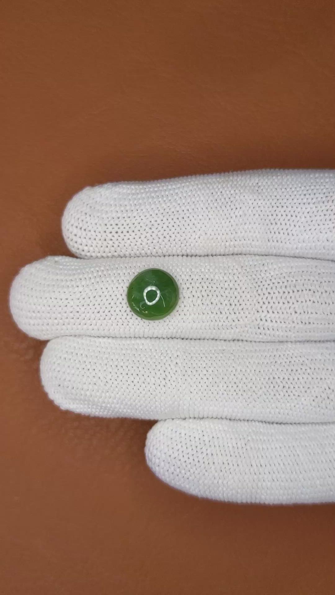 3.27 Ct. Green Cabochon Jade from Burma (Myanmar) Size Video