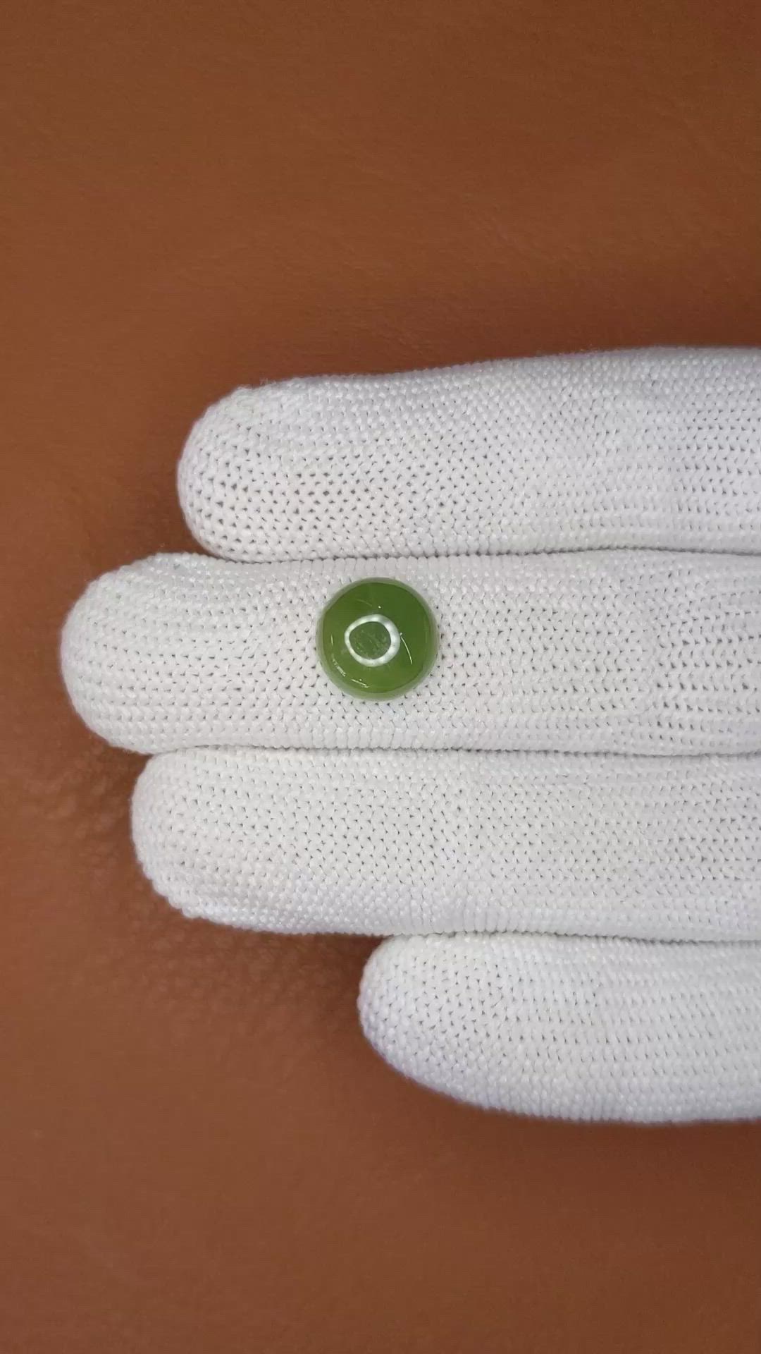 3.37 Ct. Green Cabochon Jade from Burma (Myanmar) Size Video