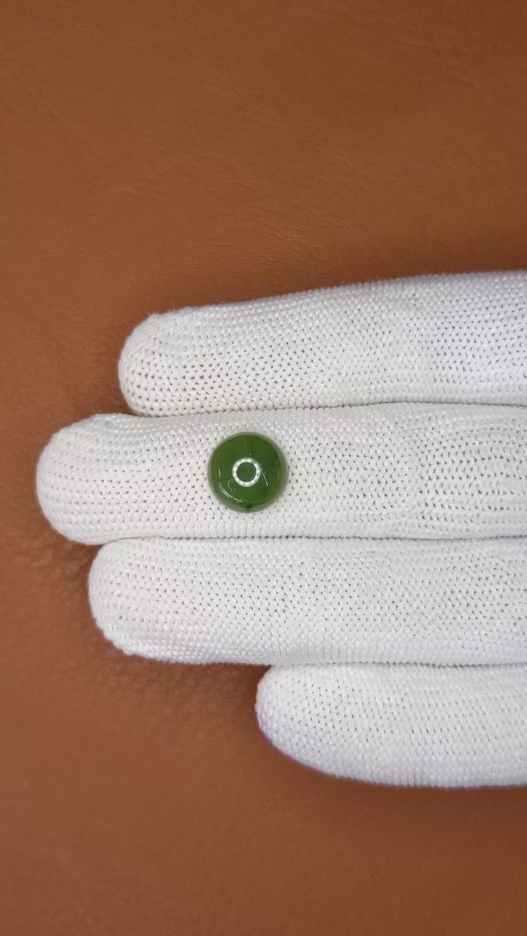 3.71 Ct. Green Cabochon Jade from Burma (Myanmar) Size Video