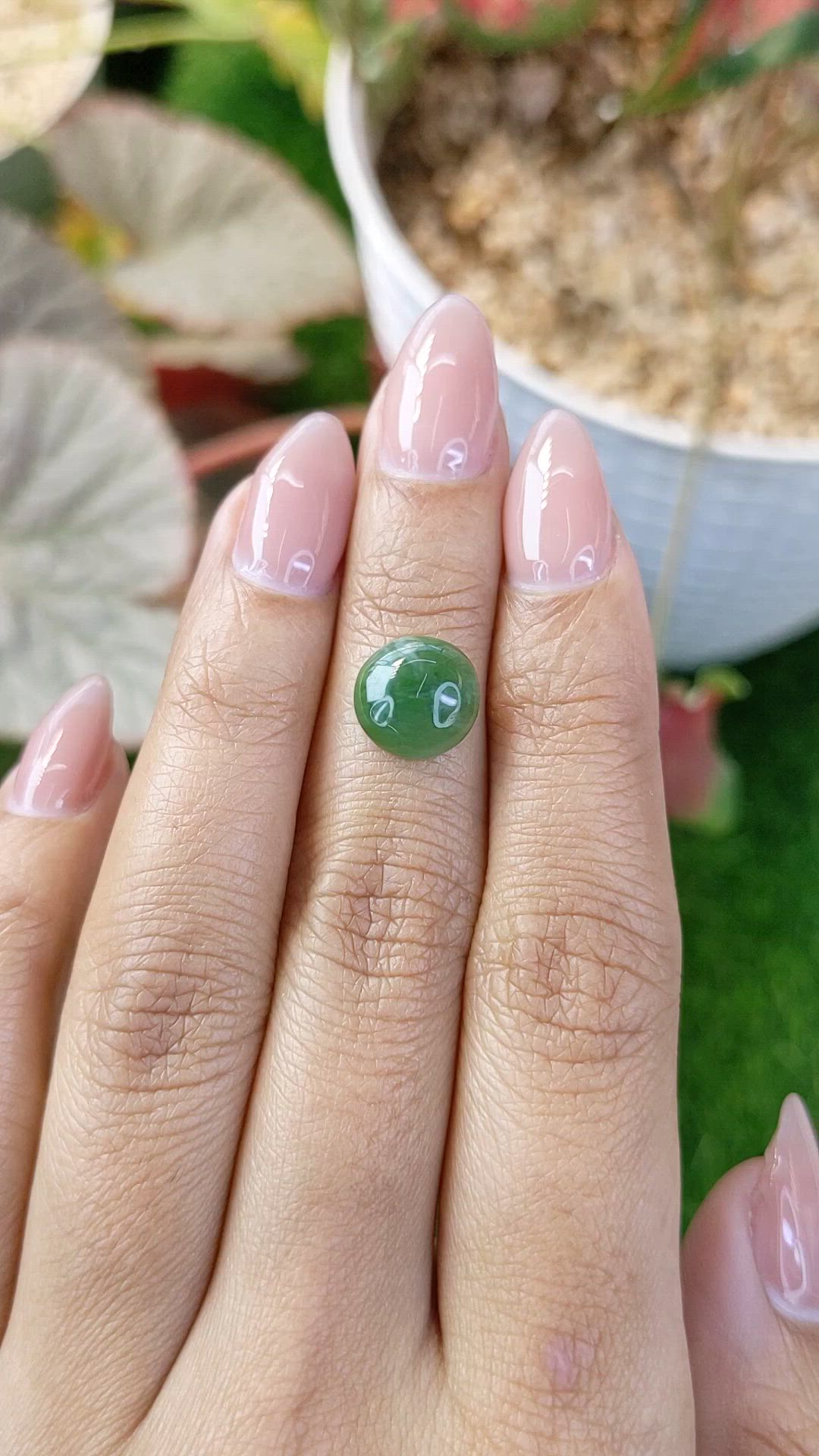 3.18 Ct. Green Cabochon Jade from Burma (Myanmar) Size Video