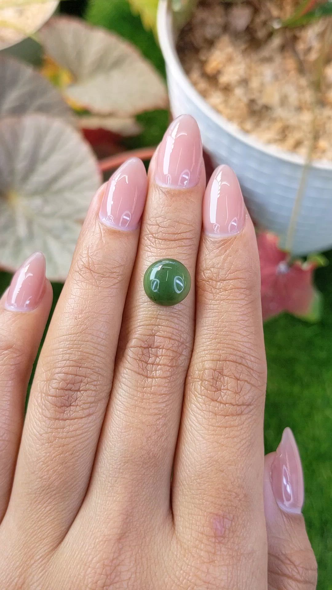 3.64 Ct. Green Cabochon Jade from Burma (Myanmar) Size Video