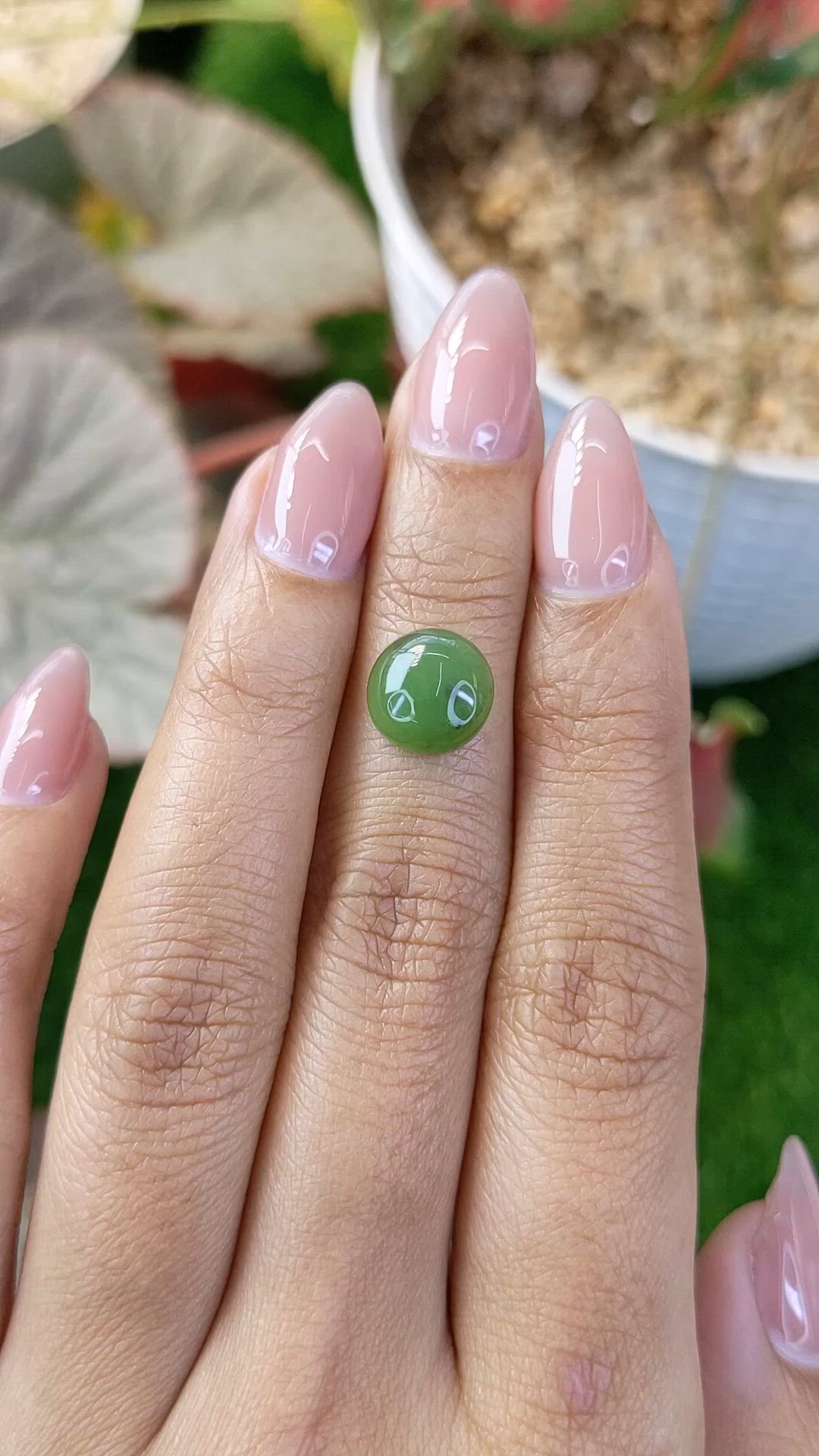 3.19 Ct. Green Cabochon Jade from Burma (Myanmar) Size Video