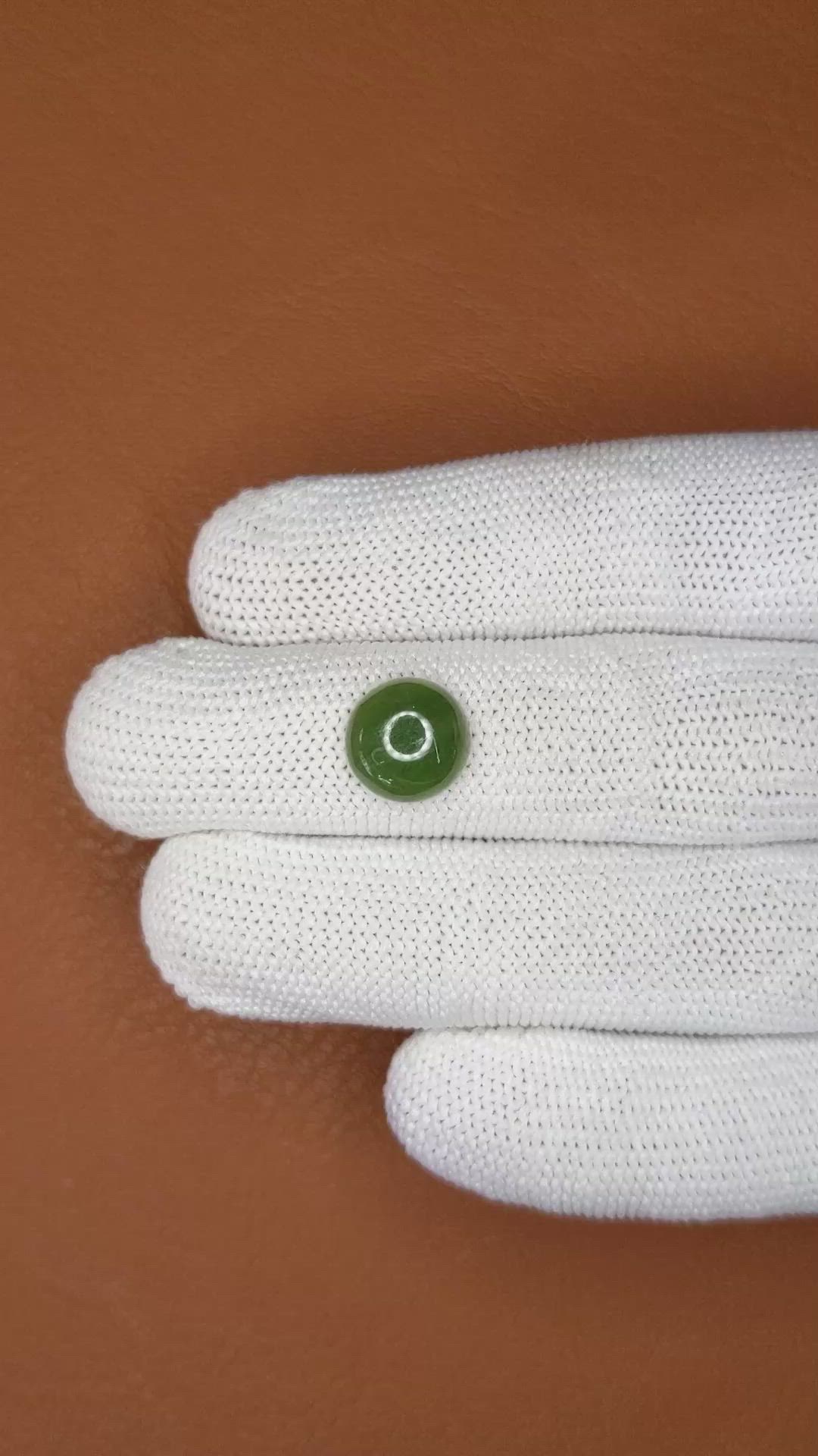 3.54 Ct. Green Cabochon Jade from Burma (Myanmar) Size Video