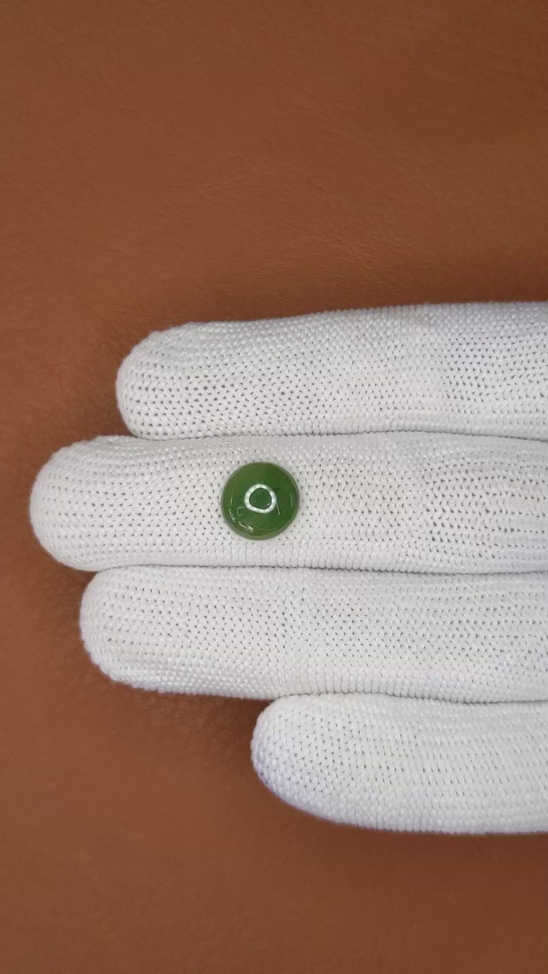 2.87 Ct. Green Cabochon Jade from Burma (Myanmar) Size Video