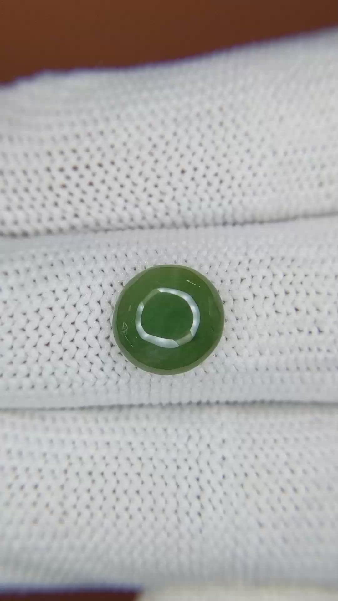 2.87 Ct. Green Cabochon Jade from Burma (Myanmar) Size Video