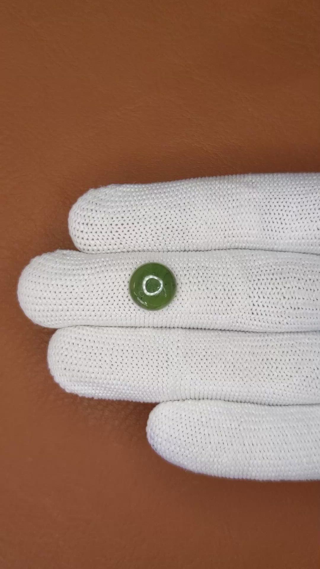 3.37 Ct. Green Cabochon Jade from Burma (Myanmar) Size Video