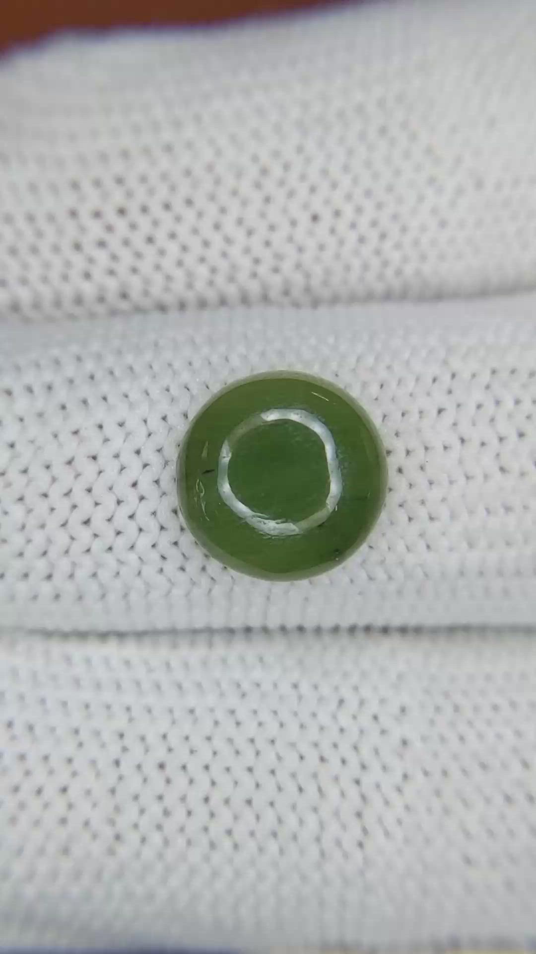 3.37 Ct. Green Cabochon Jade from Burma (Myanmar) Size Video