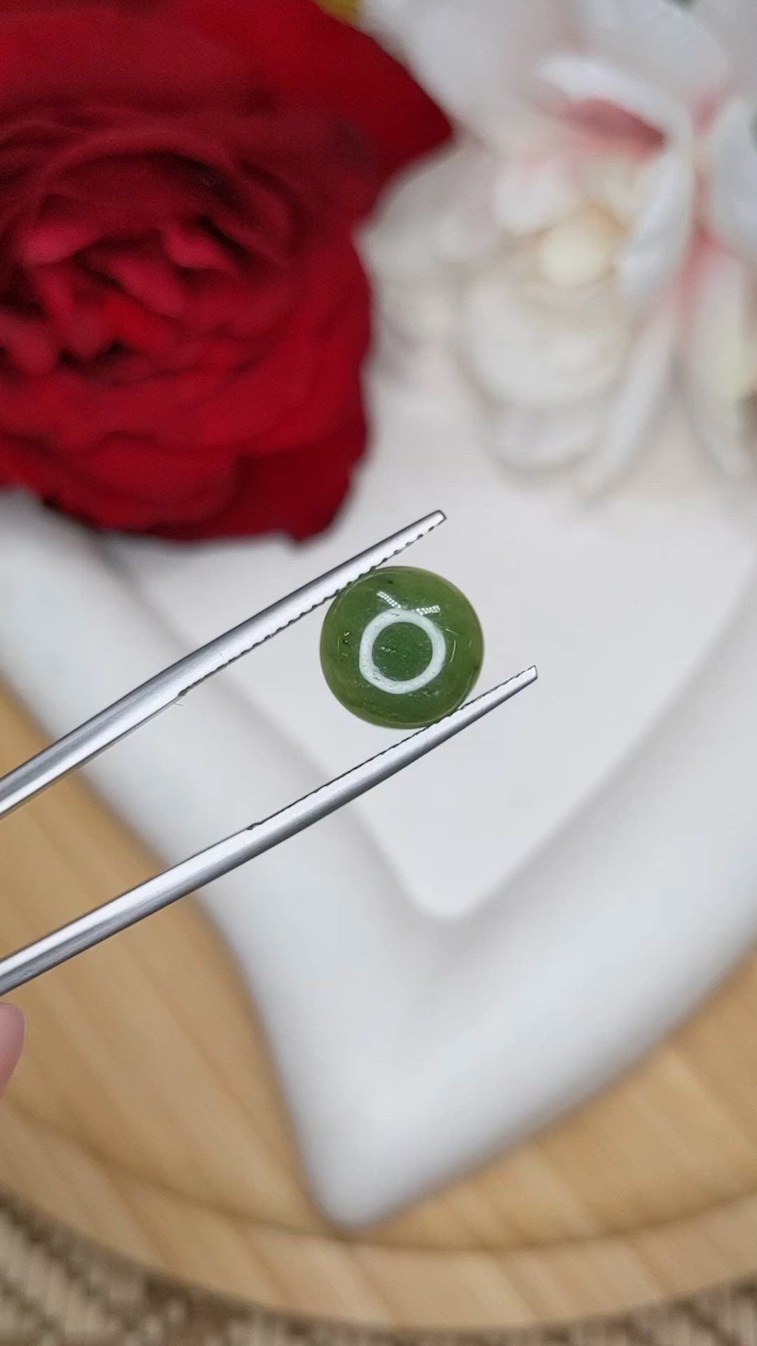 3.14 Ct. Green Cabochon Jade from Burma (Myanmar) Size Video
