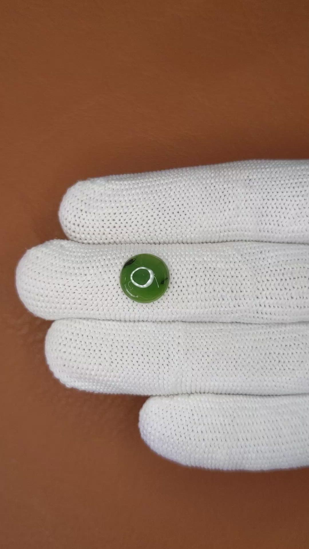 2.77 Ct. Green Cabochon Jade from Burma (Myanmar) Size Video
