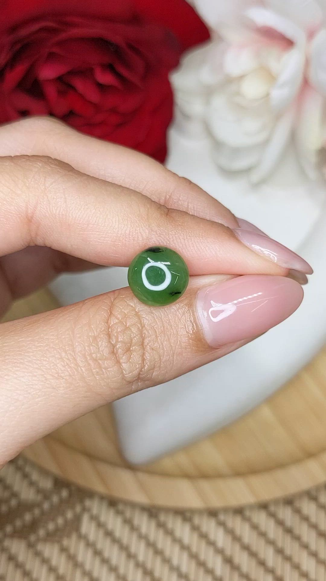2.77 Ct. Green Cabochon Jade from Burma (Myanmar) Size Video