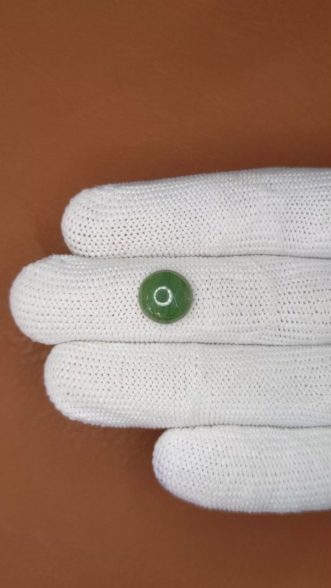 3.45 Ct. Green Cabochon Jade from Burma (Myanmar) Size Video