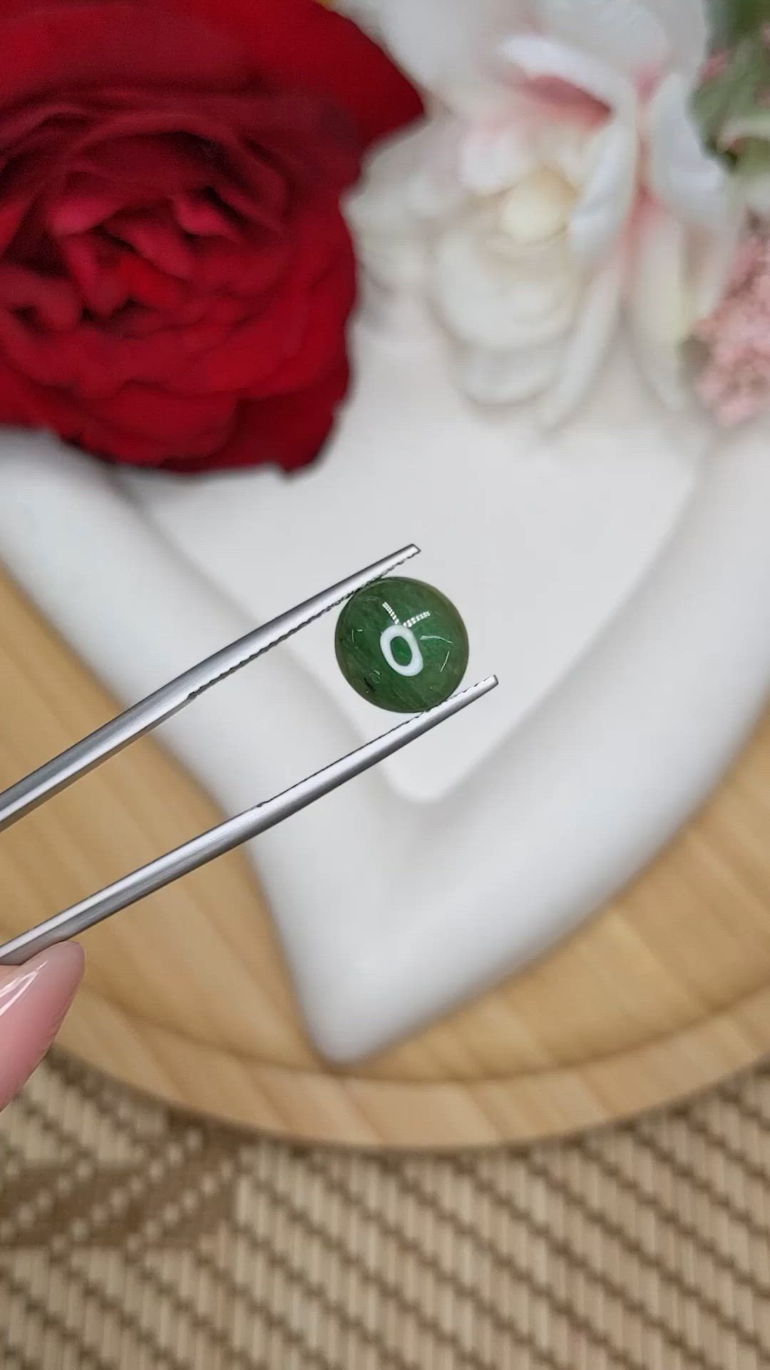 2.99 Ct. Green Cabochon Jade from Burma (Myanmar) Size Video