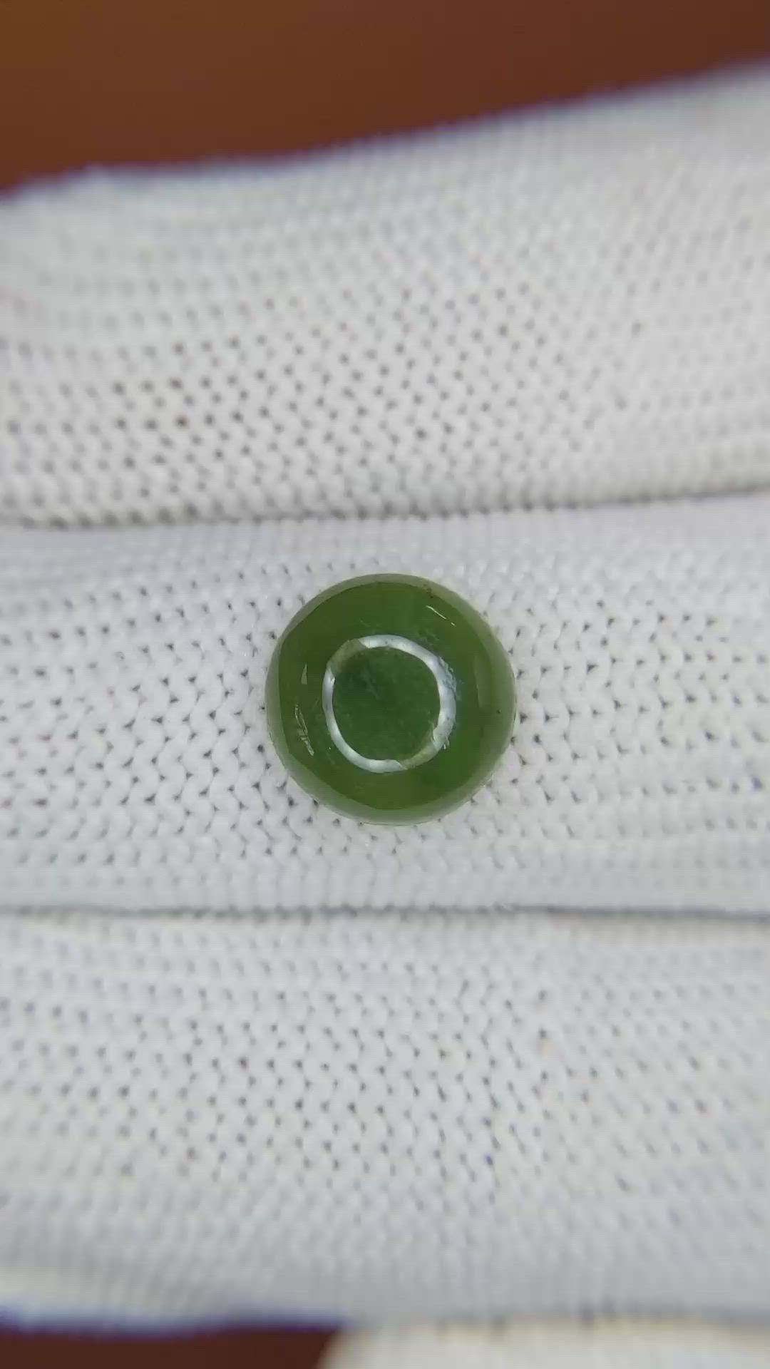 3.29 Ct. Green Cabochon Jade from Burma (Myanmar) Size Video