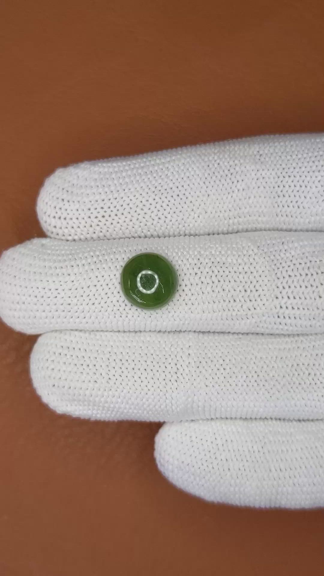 3.29 Ct. Green Cabochon Jade from Burma (Myanmar) Size Video