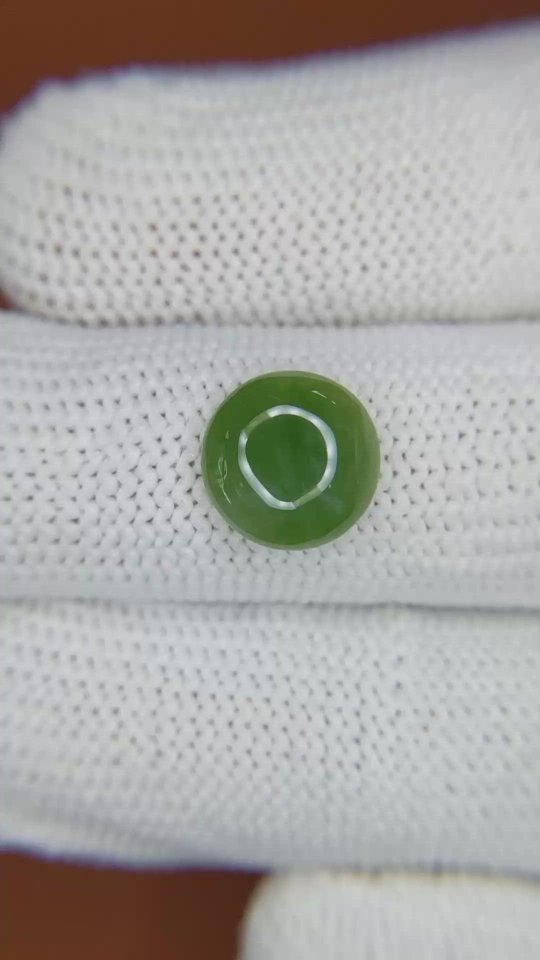 2.87 Ct. Green Cabochon Jade from Burma (Myanmar) Size Video