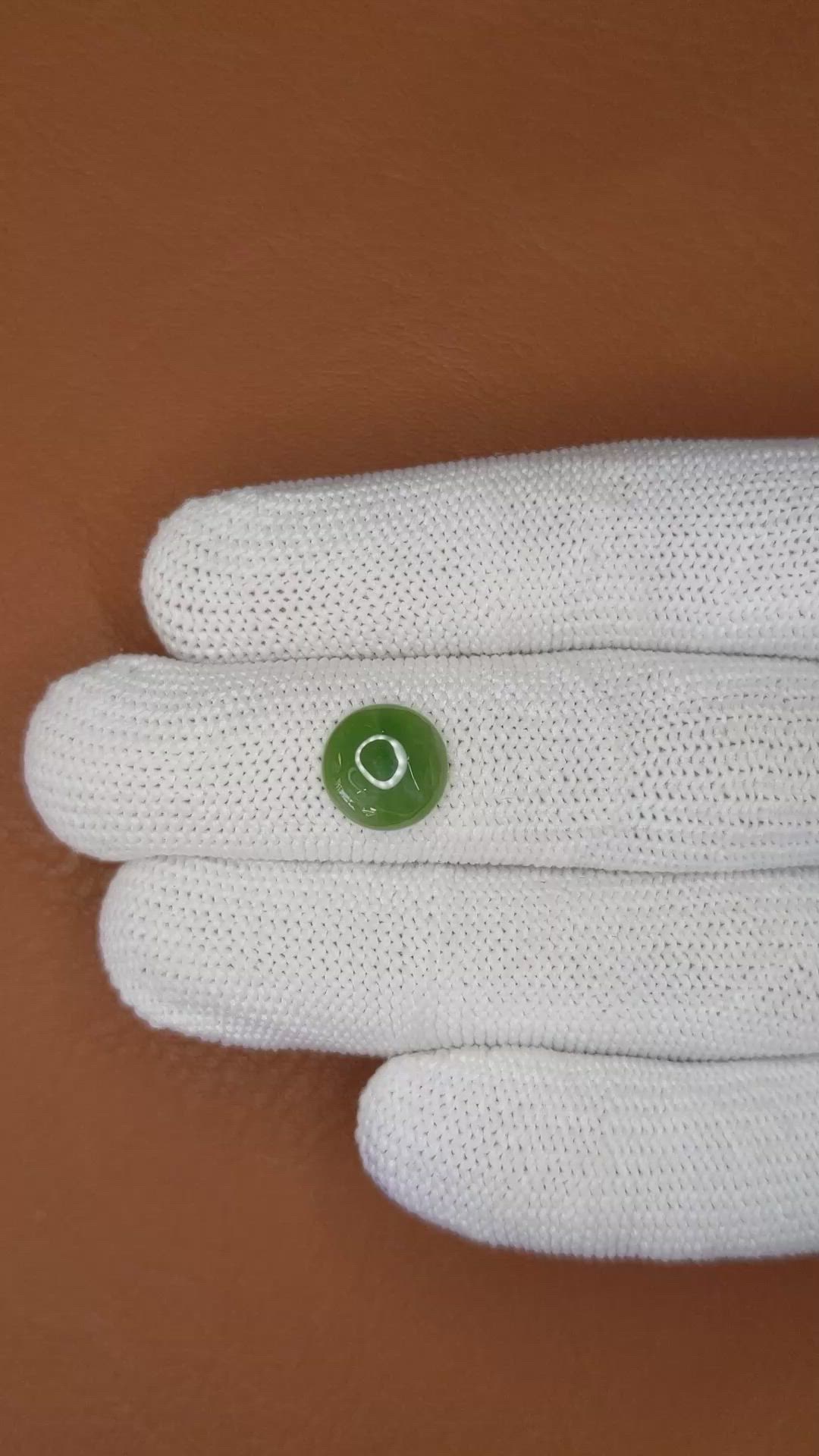 2.87 Ct. Green Cabochon Jade from Burma (Myanmar) Size Video