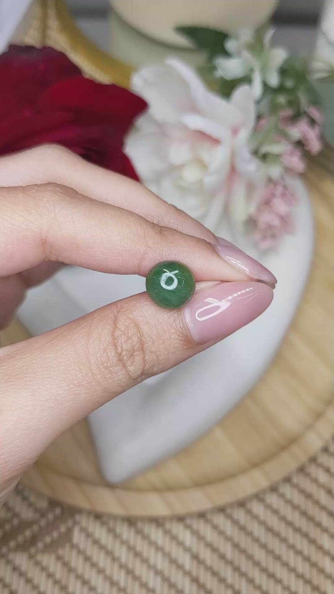 3.56 Ct. Green Cabochon Jade from Burma (Myanmar) Size Video