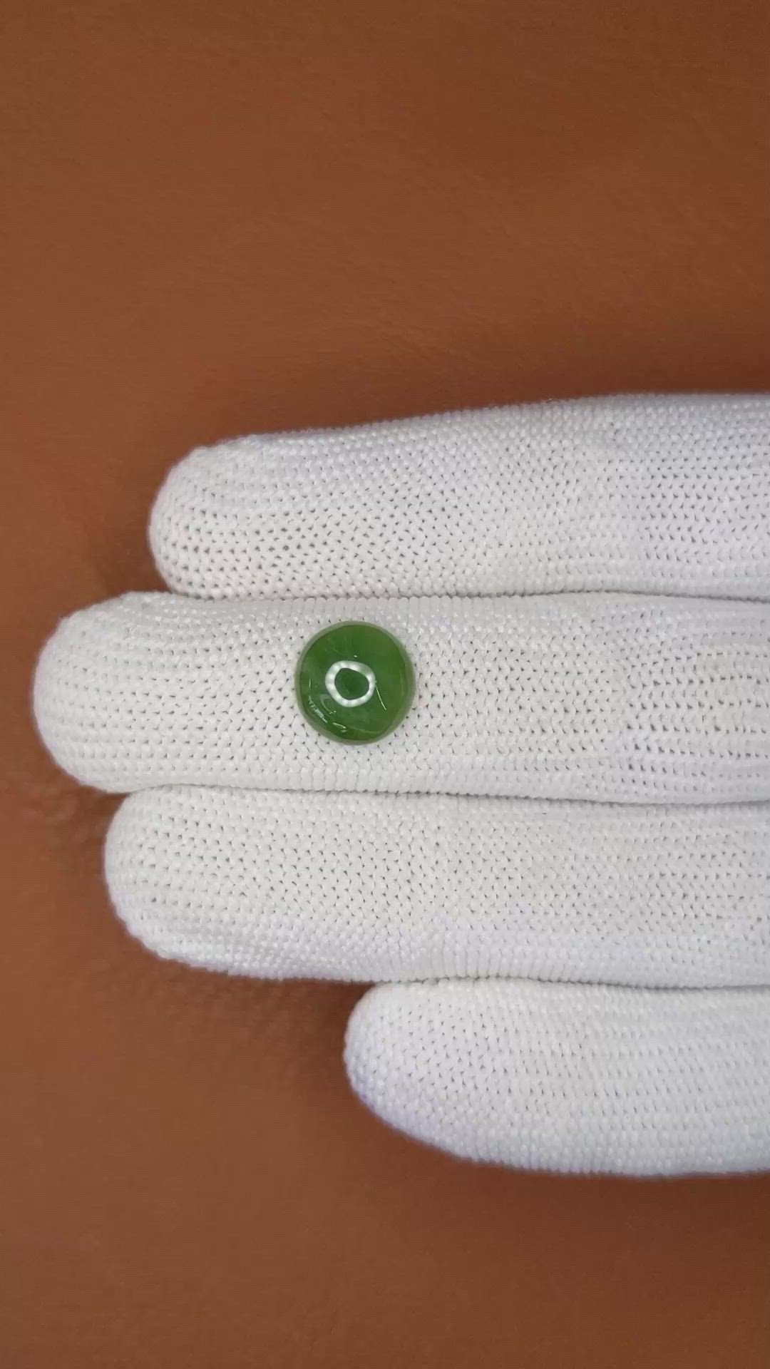 3.18 Ct. Green Cabochon Jade from Burma (Myanmar) Size Video