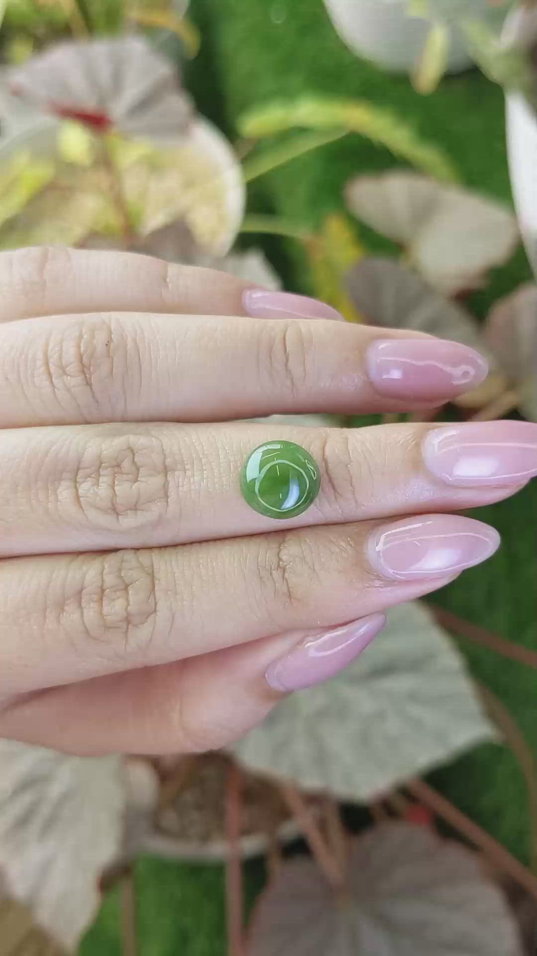 3.18 Ct. Green Cabochon Jade from Burma (Myanmar) Size Video