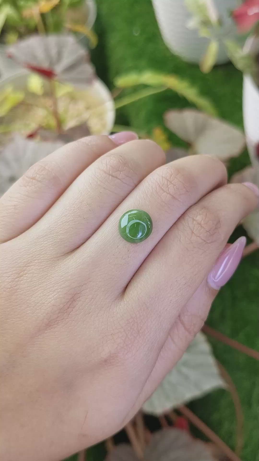 3.18 Ct. Green Cabochon Jade from Burma (Myanmar) Size Video