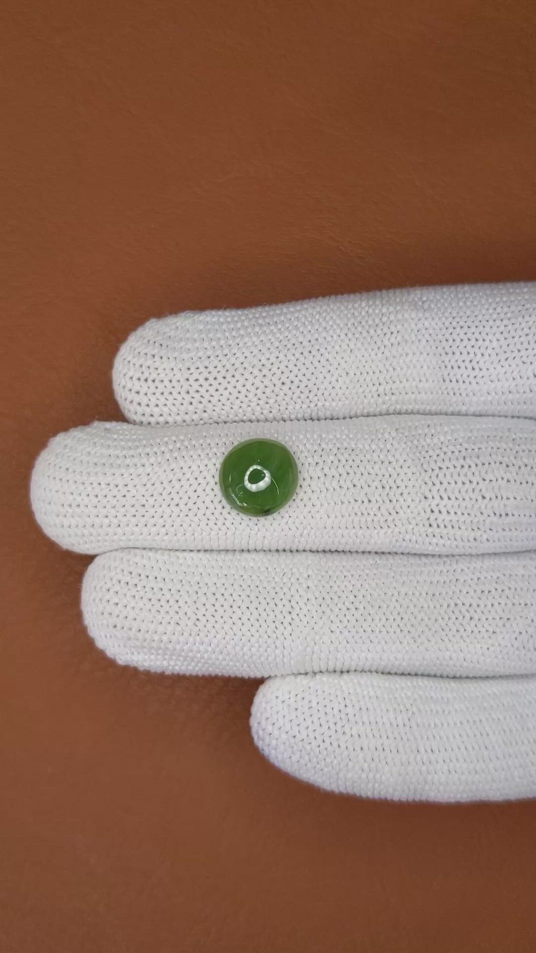 2.98 Ct. Green Cabochon Jade from Burma (Myanmar) Size Video