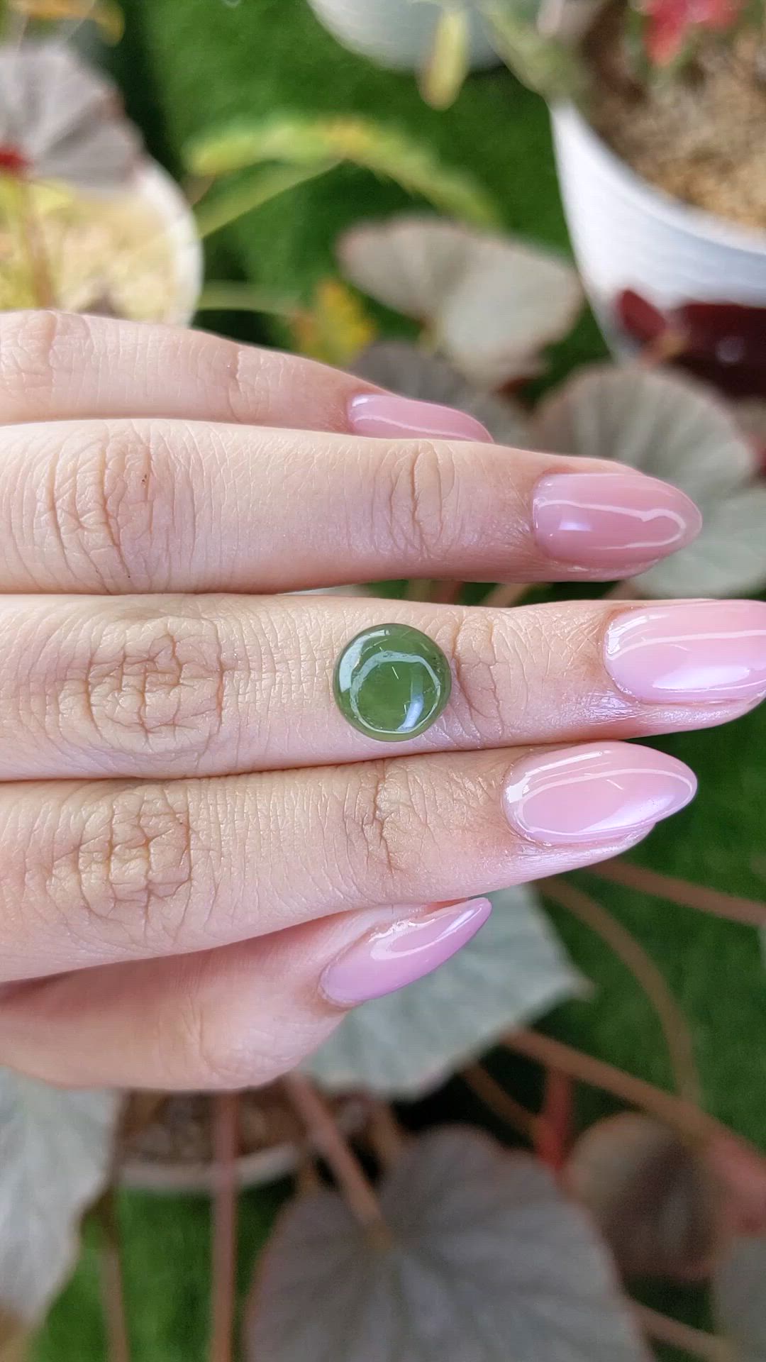 2.89 Ct. Green Cabochon Jade from Burma (Myanmar) Size Video