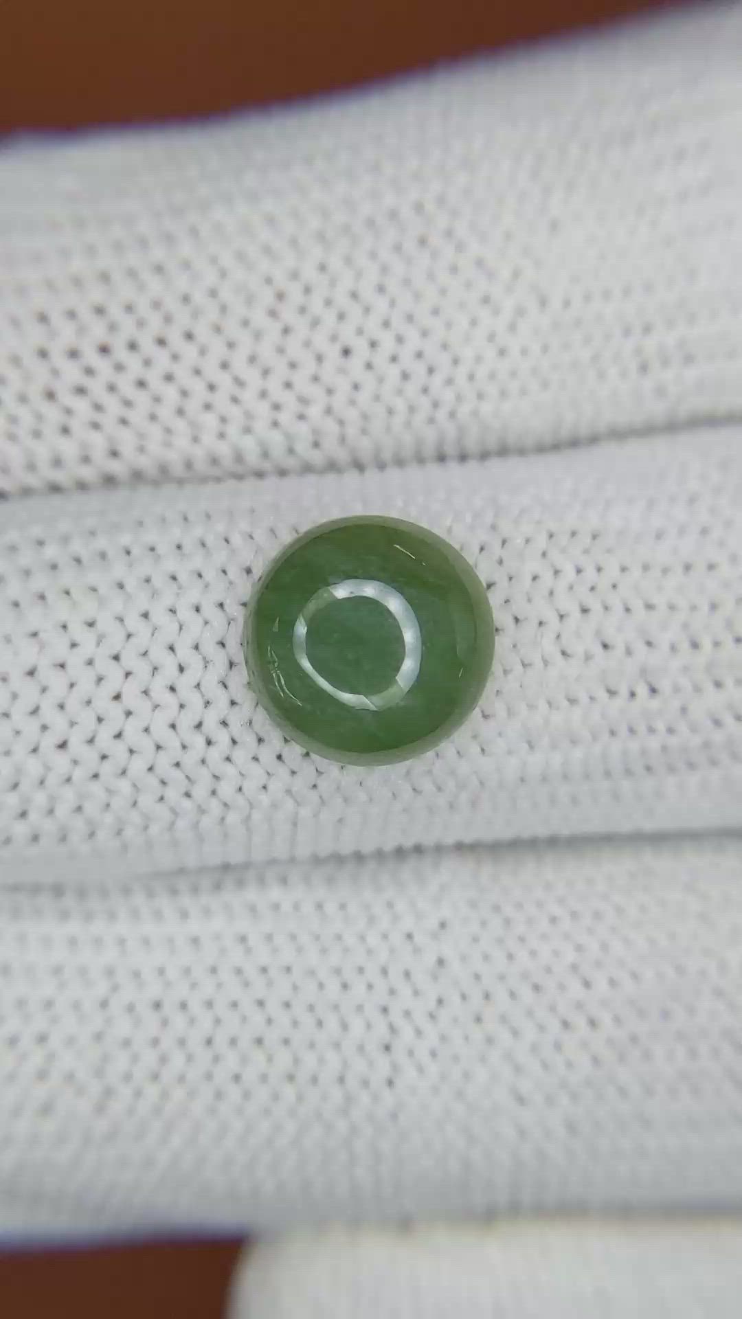 3.19 Ct. Green Cabochon Jade from Burma (Myanmar) Size Video