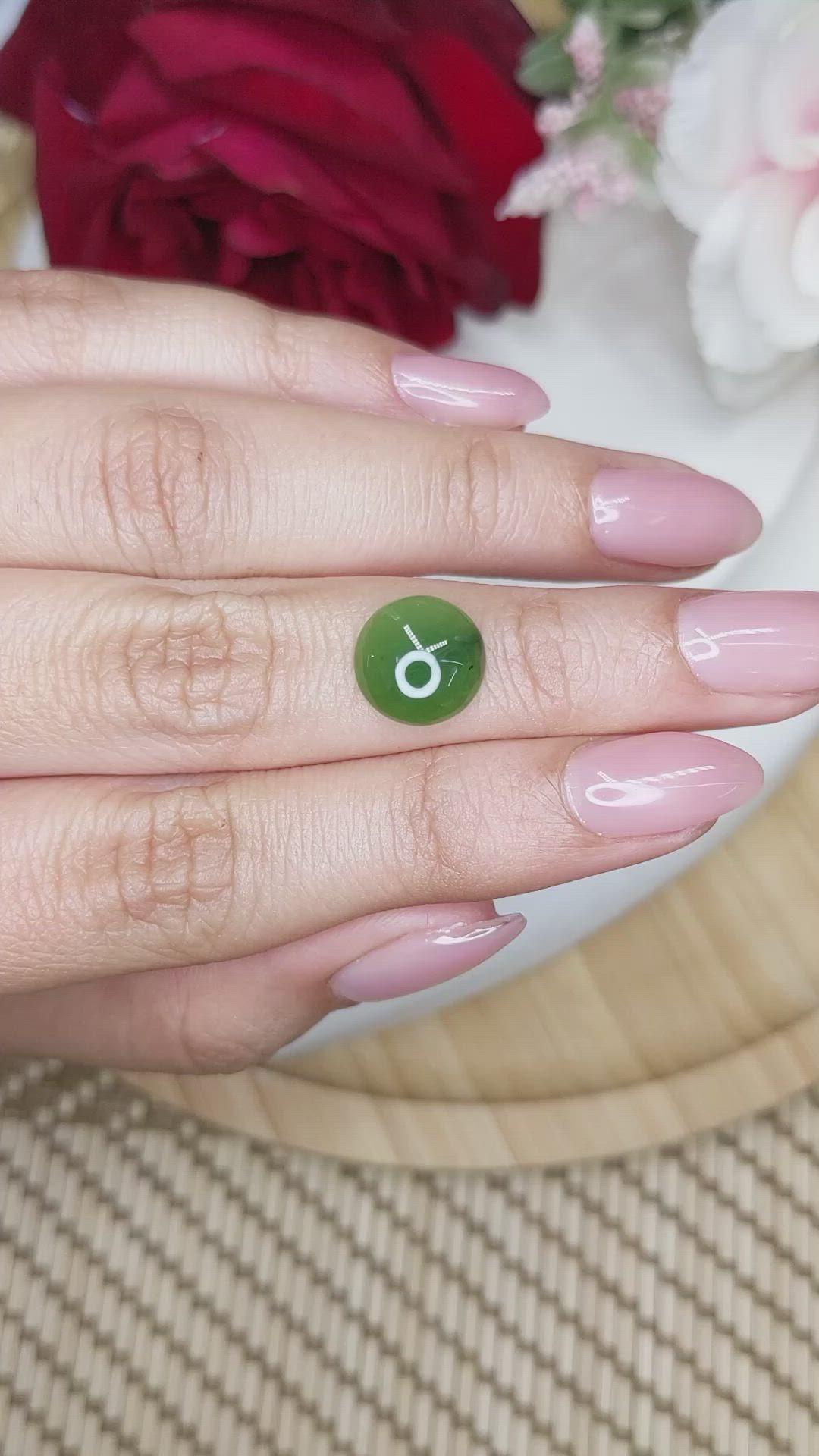 3.02 Ct. Green Cabochon Jade from Burma (Myanmar) Size Video