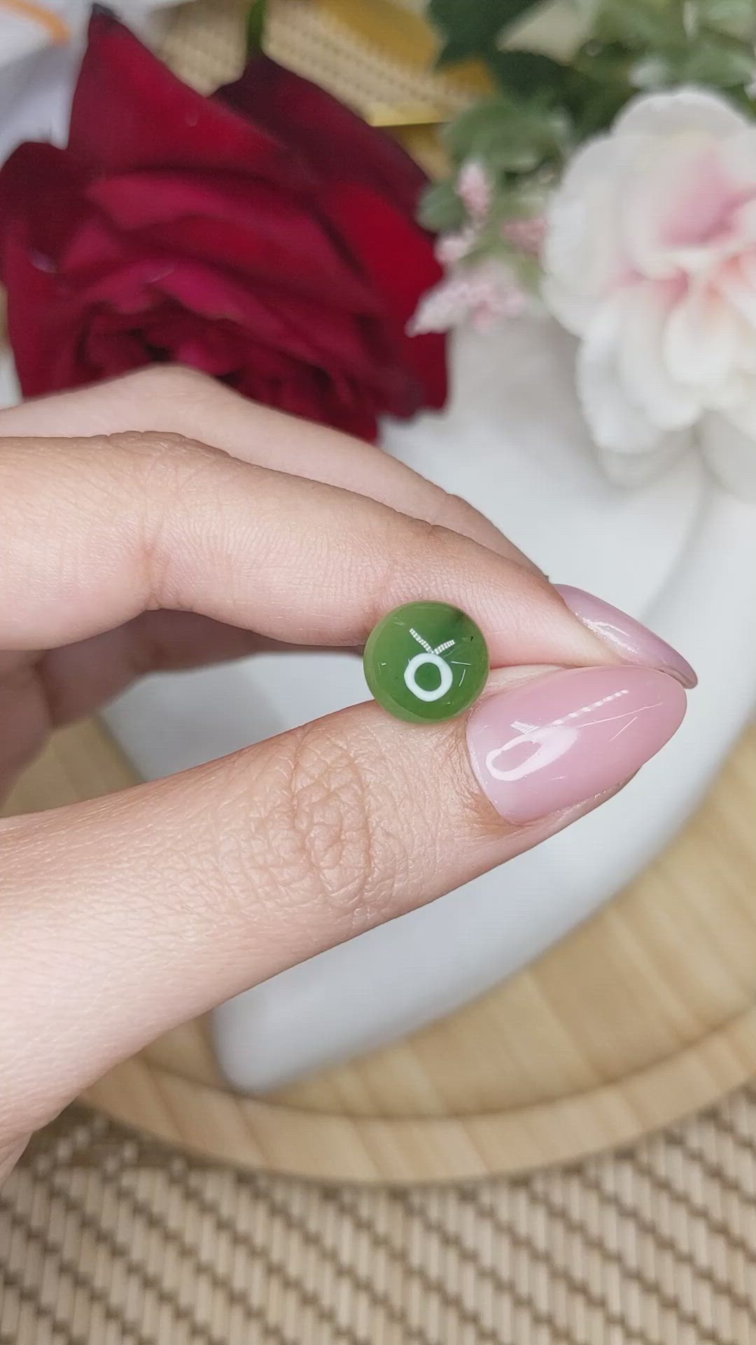 3.02 Ct. Green Cabochon Jade from Burma (Myanmar) Size Video