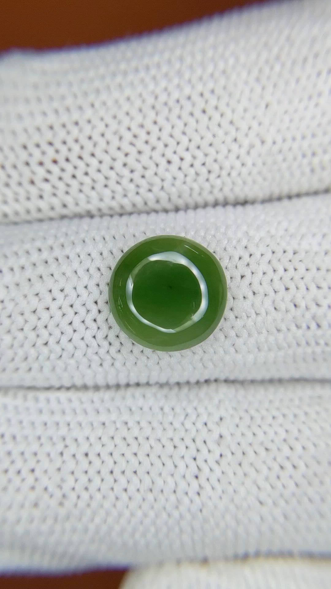 2.86 Ct. Green Cabochon Jade from Burma (Myanmar) Size Video