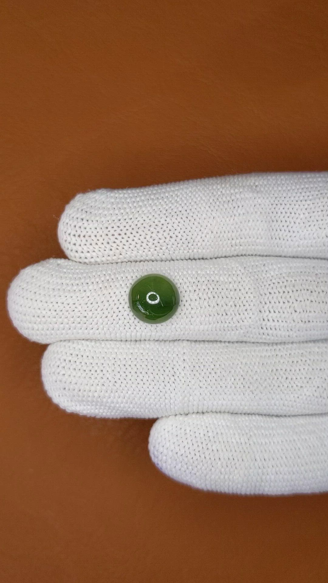 3.39 Ct. Green Cabochon Jade from Burma (Myanmar) Size Video