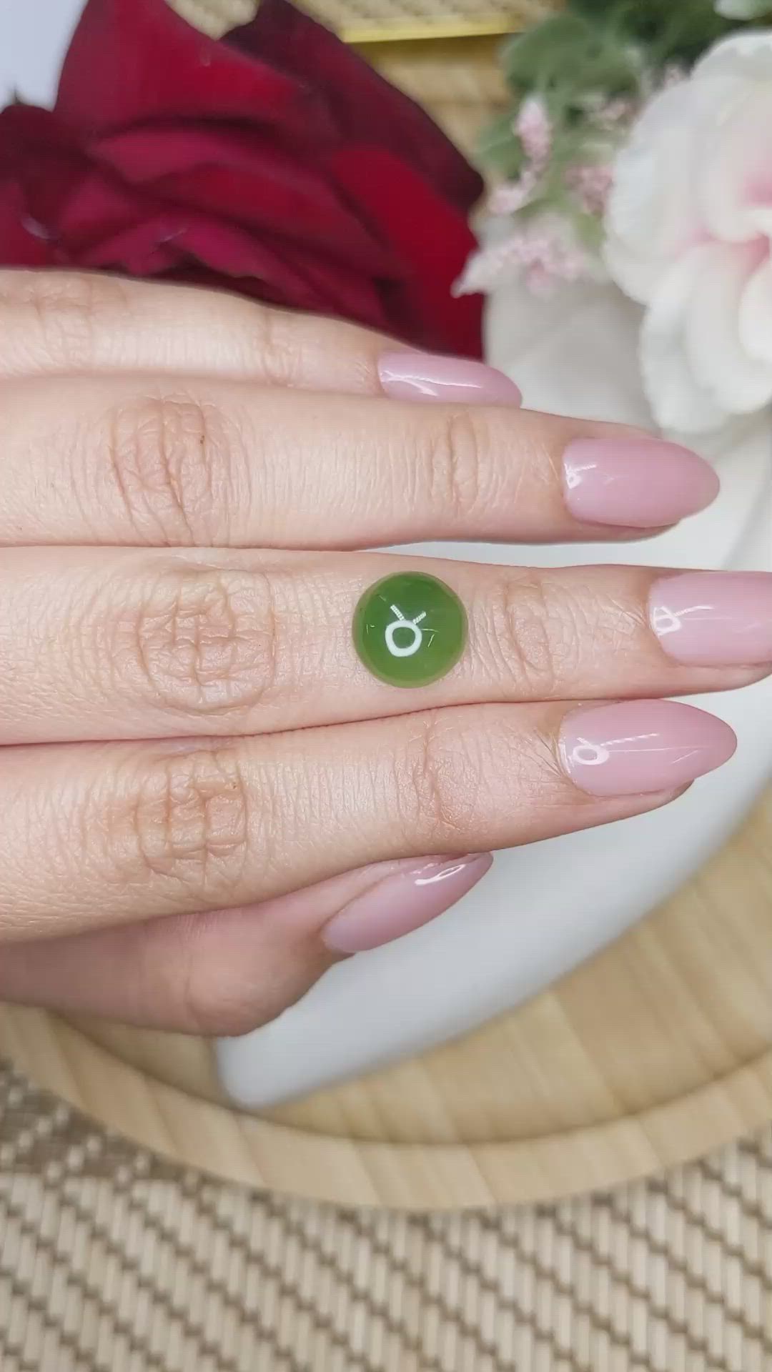 3.53 Ct. Green Cabochon Jade from Burma (Myanmar) Size Video