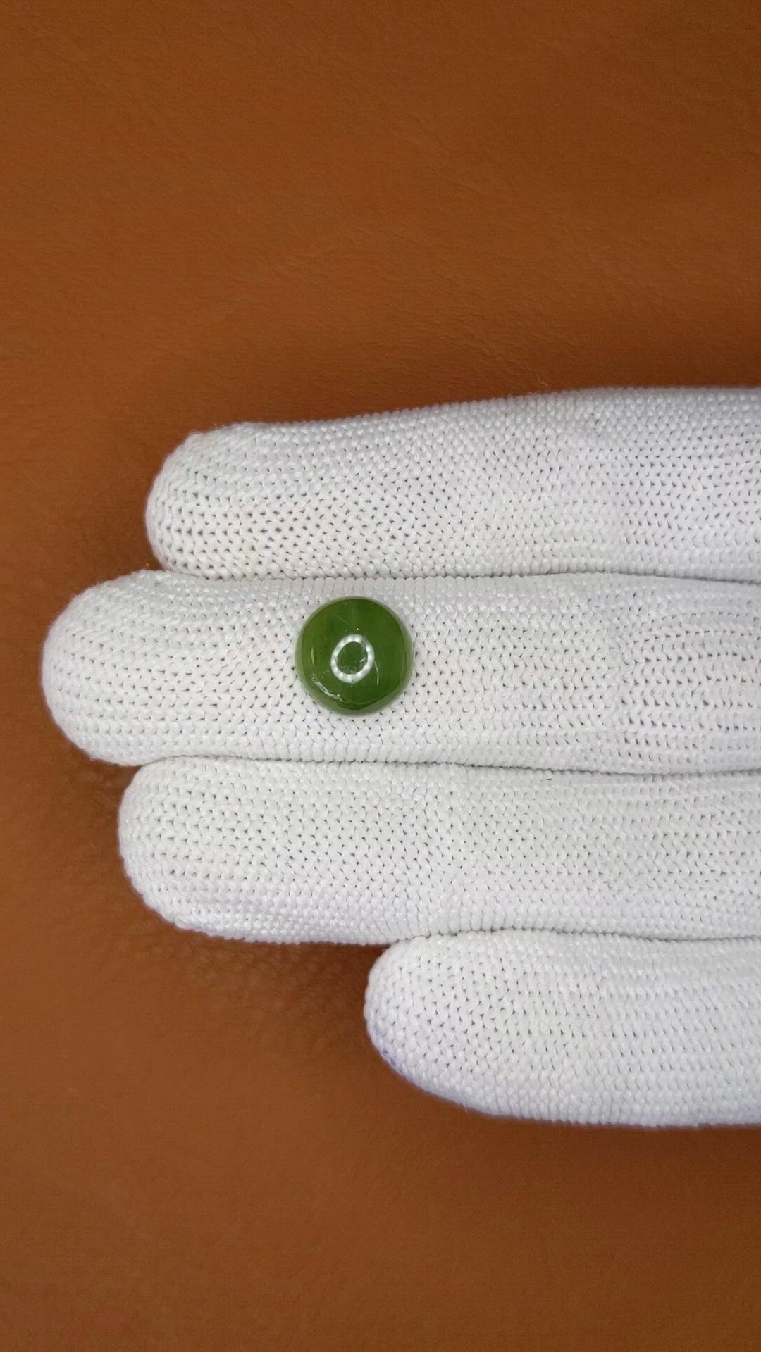 3.63 Ct. Green Cabochon Jade from Burma (Myanmar) Size Video