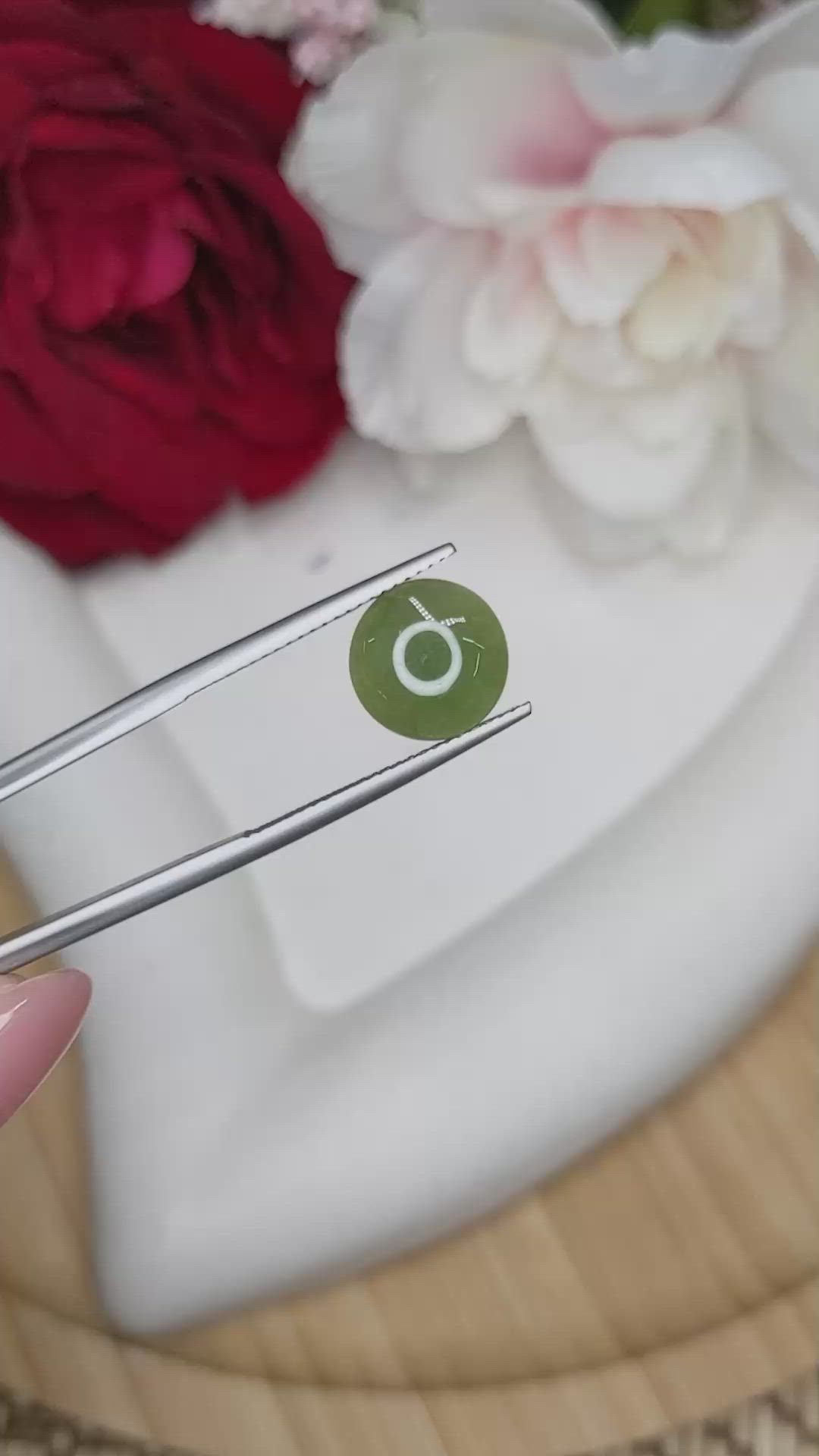 2.92 Ct. Green Cabochon Jade from Burma (Myanmar) Size Video