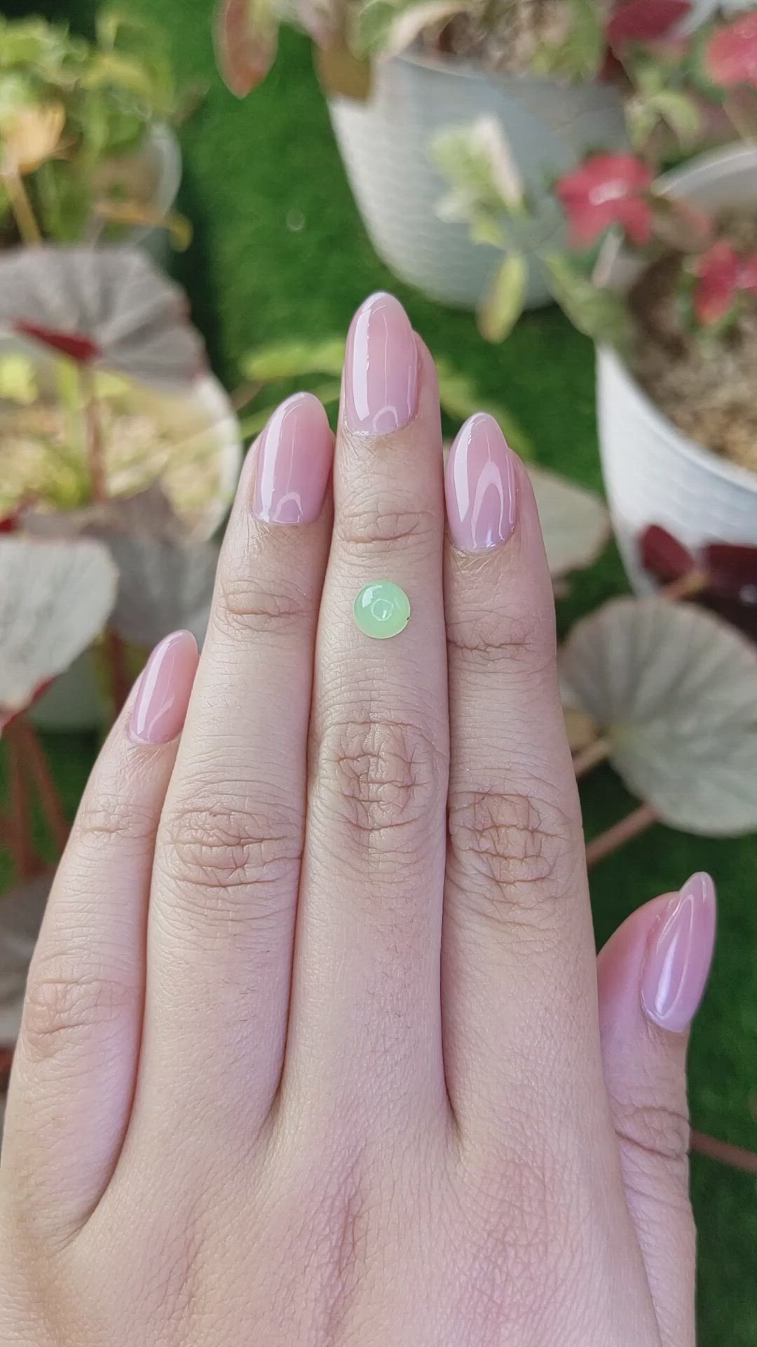 1.39 Ct. Green Cabochon Jade from Burma (Myanmar) Size Video
