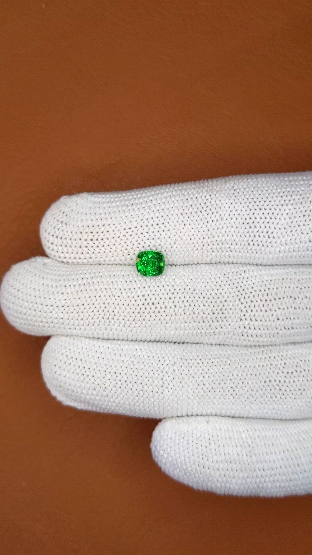 1.04 Ct. Tsavorite Garnet from Madagascar Size Video